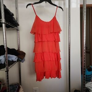 Vibrant Orange Layered Dress